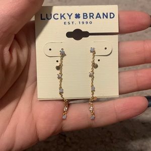 Lucky Brand Blue/Clear Dangly Earrings